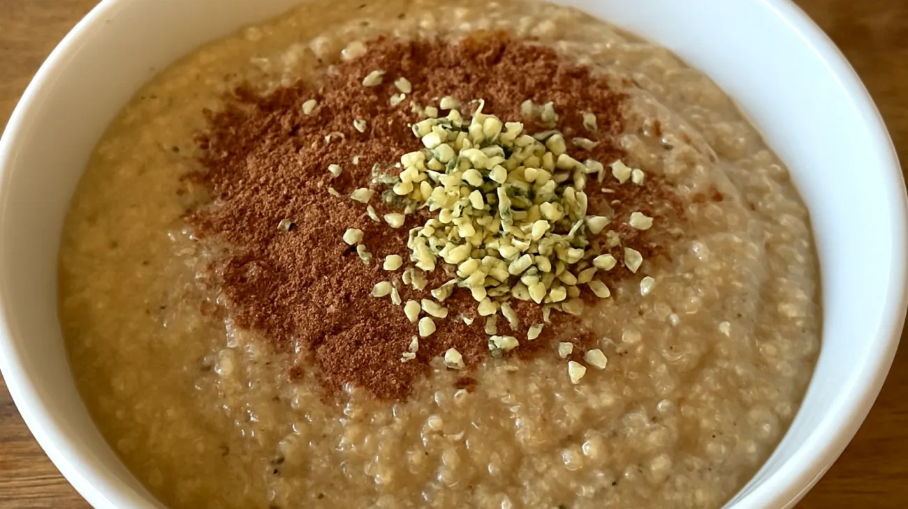 Amaranth-Quinoa-Pudding mit Kakao und Hanfsamen"