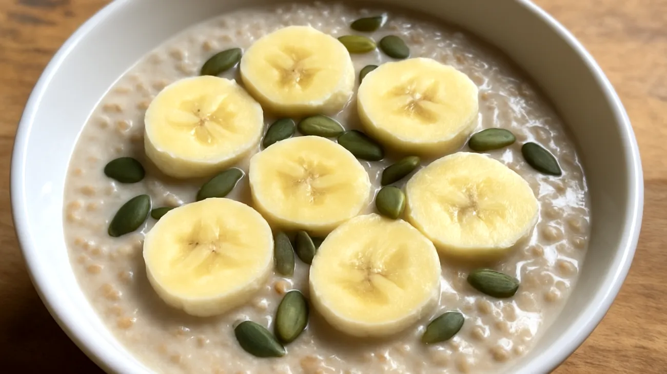 Buchweizen-Bananen-Porridge mit Magnesiumreichen Kürbiskernen"