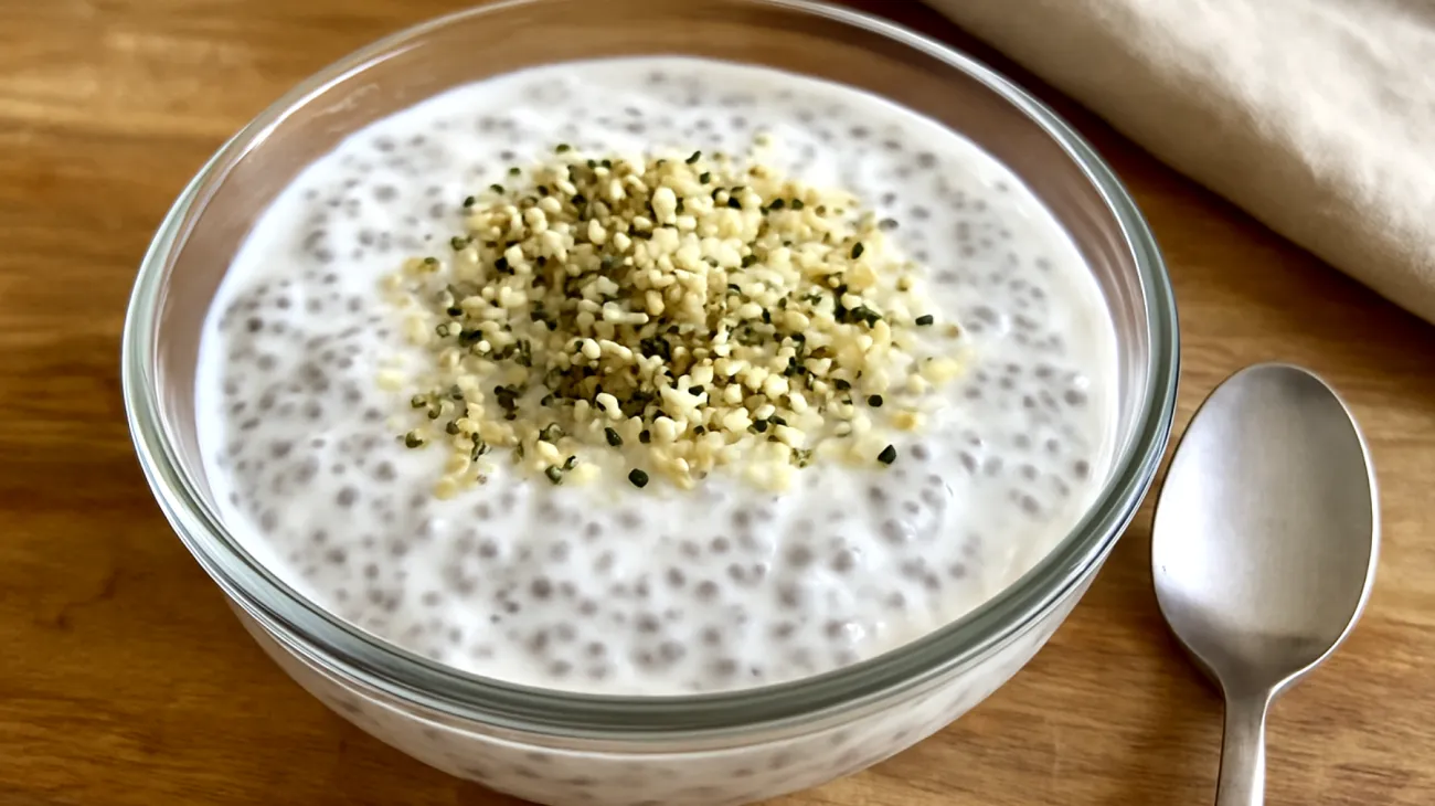 Chia-Pudding mit Kokosmilch und Hanfsamen"