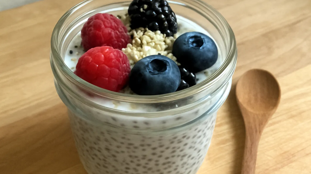 Chia-Pudding mit Kokosmilch und Hanfsamen"