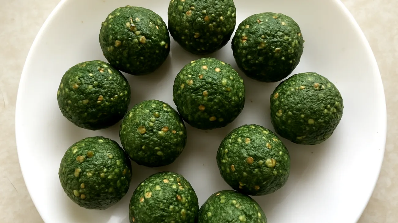 Energiekugeln aus Buchweizen und Spirulina"