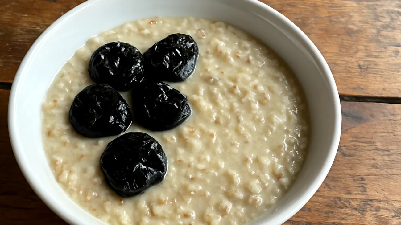 Kefir-Buchweizen-Porridge mit fermentierten Pflaumen"